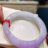 🌸 濃豔粉紫羅蘭正圈手鐲｜天然緬甸玉A貨 🌸