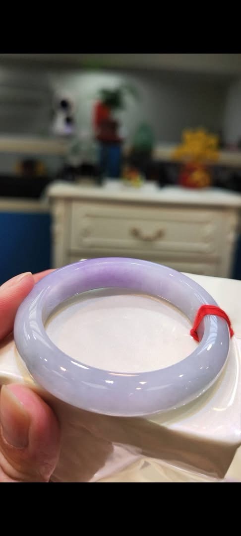 🌸 濃豔粉紫羅蘭正圈手鐲｜天然緬甸玉A貨 🌸