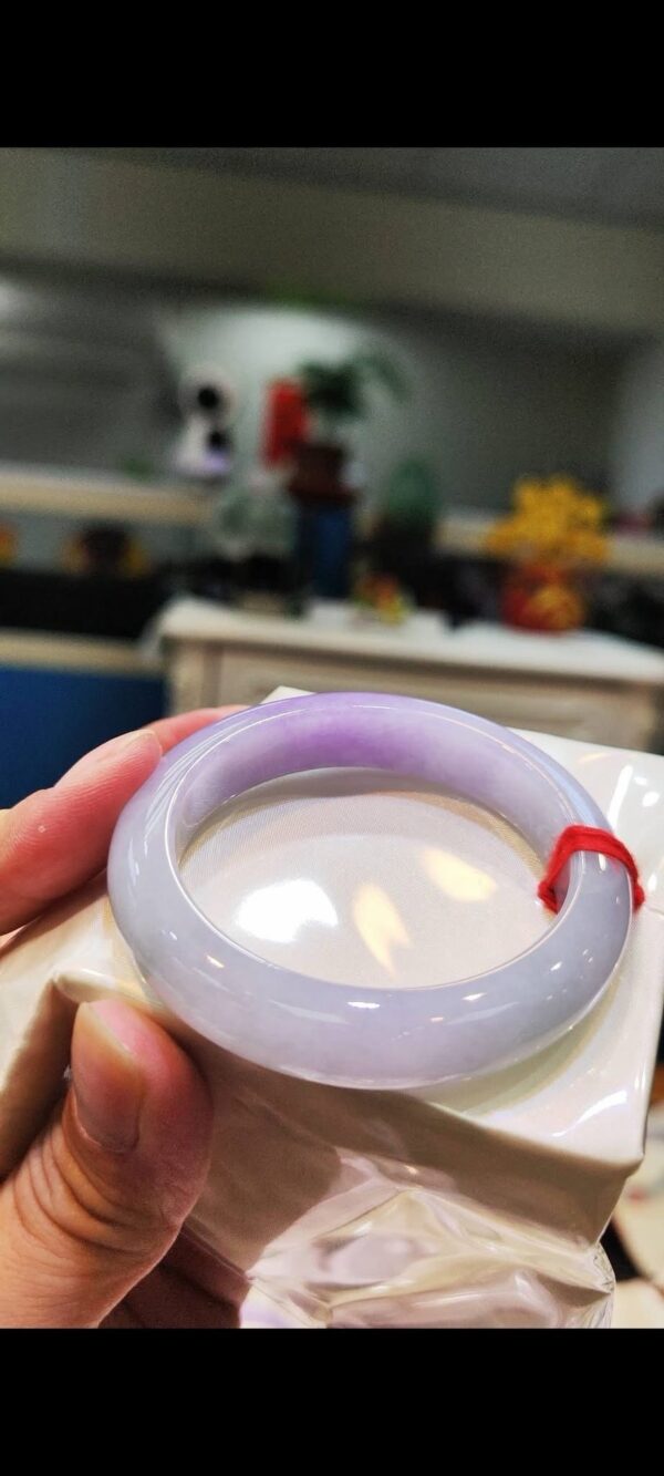🌸 濃豔粉紫羅蘭正圈手鐲｜天然緬甸玉A貨 🌸