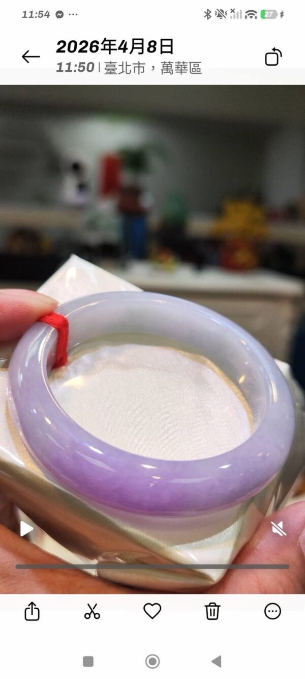 🌸 濃豔粉紫羅蘭正圈手鐲｜天然緬甸玉A貨 🌸