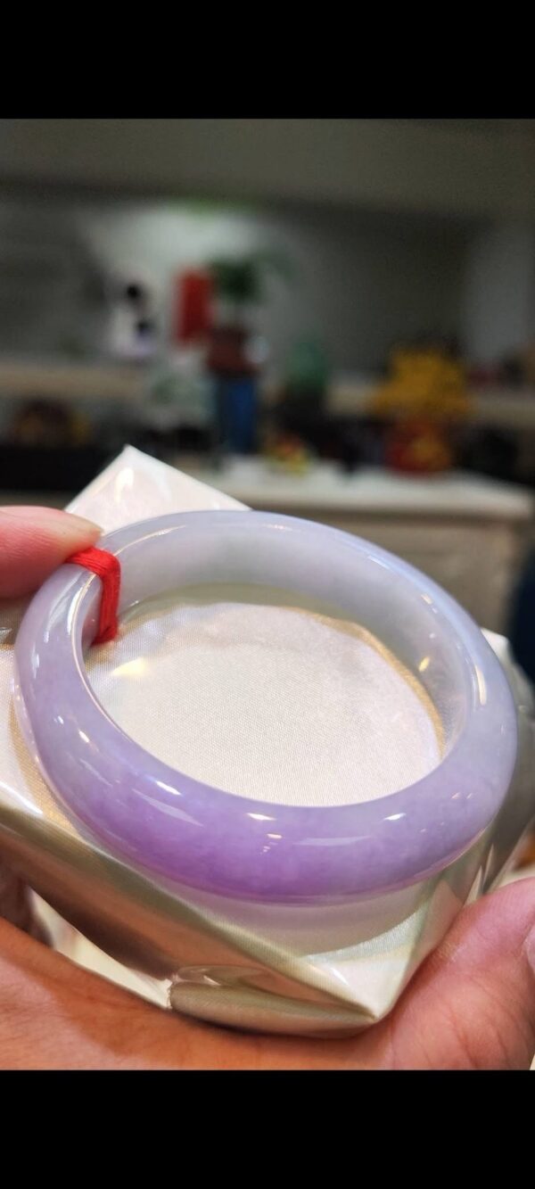 🌸 濃豔粉紫羅蘭正圈手鐲｜天然緬甸玉A貨 🌸