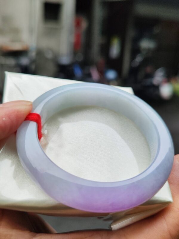 🌸 濃豔粉紫羅蘭正圈手鐲｜天然緬甸玉A貨 🌸