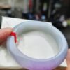 🌸 濃豔粉紫羅蘭正圈手鐲｜天然緬甸玉A貨 🌸