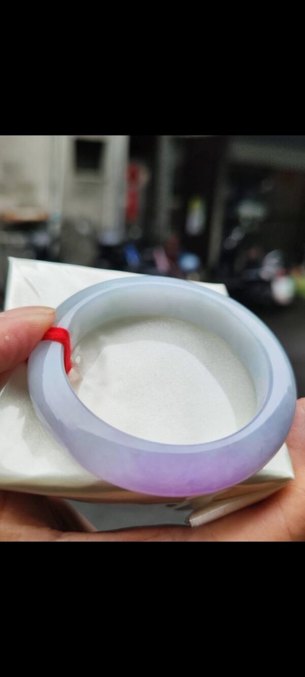 🌸 濃豔粉紫羅蘭正圈手鐲｜天然緬甸玉A貨 🌸
