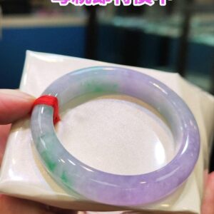 🌸 濃豔粉紫羅蘭春彩正圈手鐲｜天然緬甸玉A貨 🌸