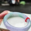 🌸 濃豔粉紫羅蘭春彩正圈手鐲｜天然緬甸玉A貨 🌸