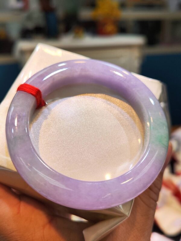 🌸 濃豔粉紫羅蘭春彩正圈手鐲｜天然緬甸玉A貨 🌸