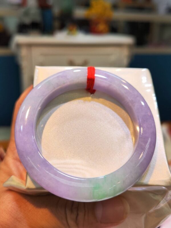 🌸 濃豔粉紫羅蘭春彩正圈手鐲｜天然緬甸玉A貨 🌸