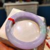 🌸 濃豔粉紫羅蘭春彩正圈手鐲｜天然緬甸玉A貨 🌸