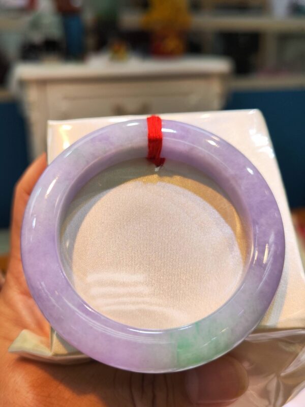 🌸 濃豔粉紫羅蘭春彩正圈手鐲｜天然緬甸玉A貨 🌸