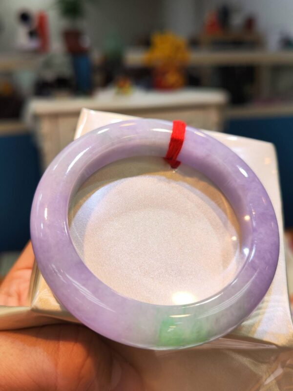 🌸 濃豔粉紫羅蘭春彩正圈手鐲｜天然緬甸玉A貨 🌸