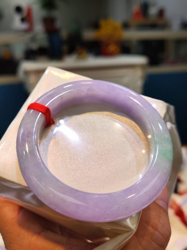 🌸 濃豔粉紫羅蘭春彩正圈手鐲｜天然緬甸玉A貨 🌸