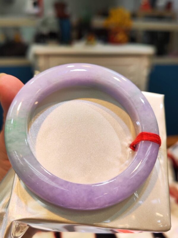 🌸 濃豔粉紫羅蘭春彩正圈手鐲｜天然緬甸玉A貨 🌸