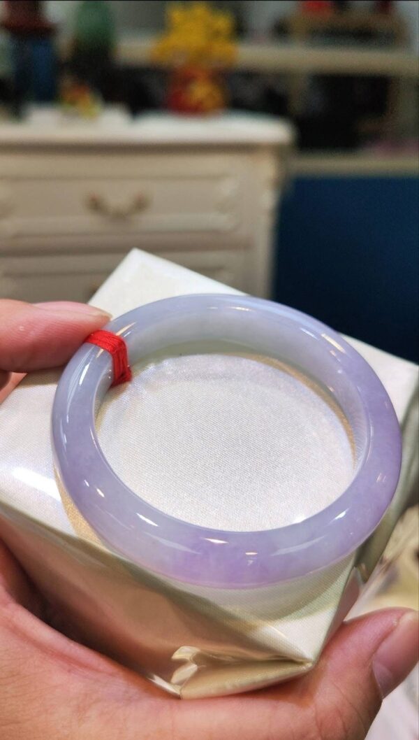 🌸 濃豔粉紫羅蘭正圈手鐲｜天然緬甸玉A貨 🌸