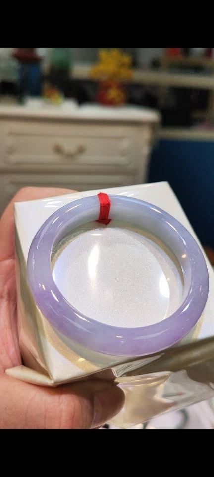 🌸 濃豔粉紫羅蘭正圈手鐲｜天然緬甸玉A貨 🌸