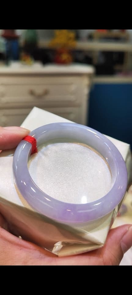 🌸 濃豔粉紫羅蘭正圈手鐲｜天然緬甸玉A貨 🌸
