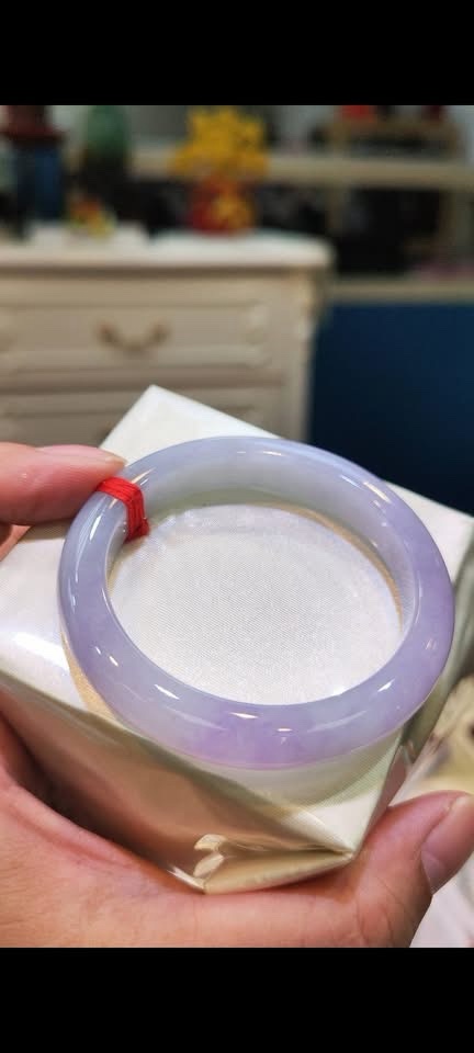🌸 濃豔粉紫羅蘭正圈手鐲｜天然緬甸玉A貨 🌸