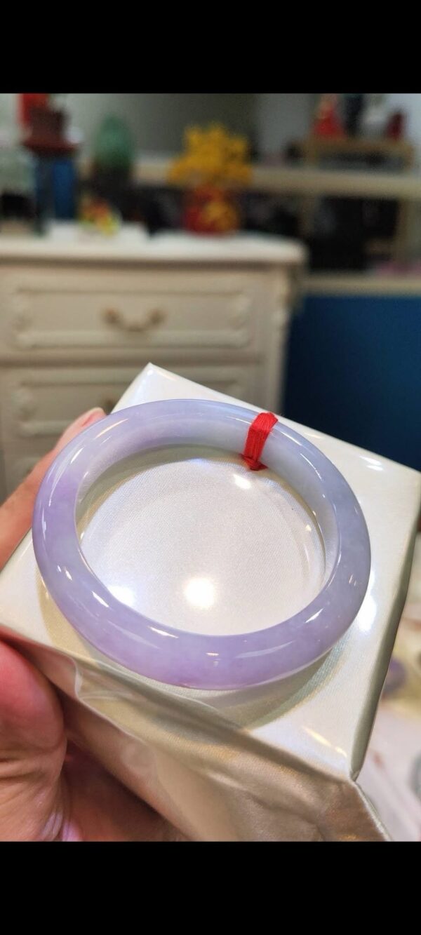 🌸 濃豔粉紫羅蘭正圈手鐲｜天然緬甸玉A貨 🌸