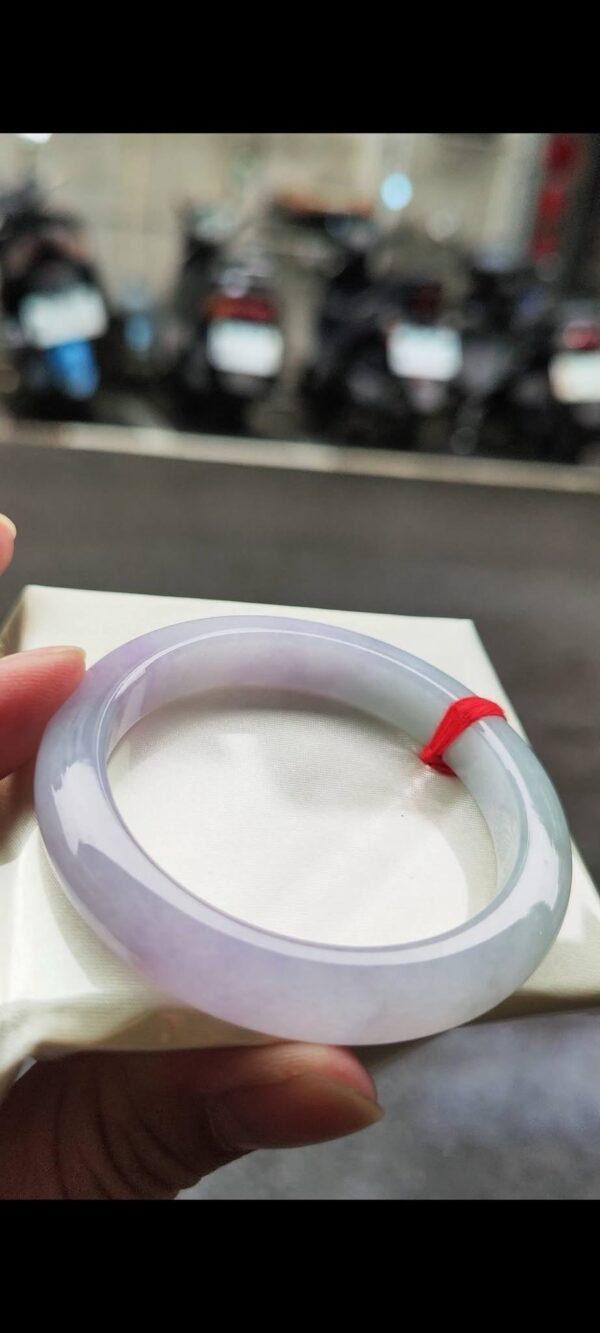 🌸 濃豔粉紫羅蘭正圈手鐲｜天然緬甸玉A貨 🌸