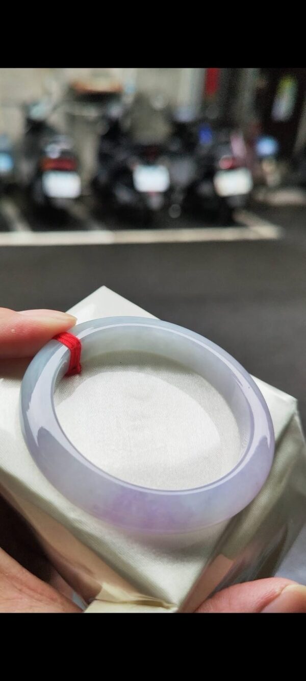 🌸 濃豔粉紫羅蘭正圈手鐲｜天然緬甸玉A貨 🌸