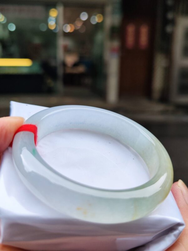 ✨  放光玻璃種三彩 正圈厚庄手鐲💚 天然緬甸玉A貨