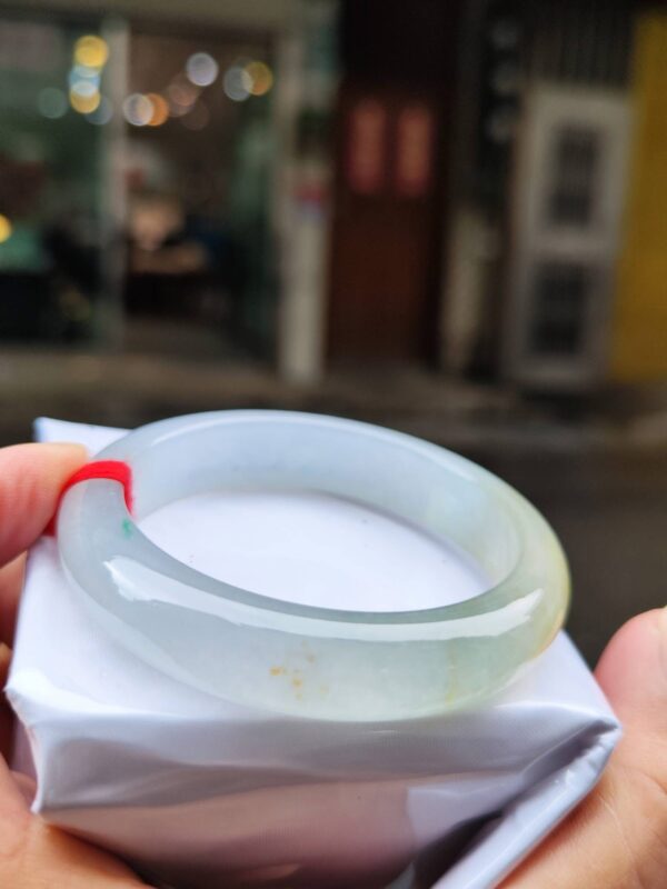 ✨  放光玻璃種三彩 正圈厚庄手鐲💚 天然緬甸玉A貨