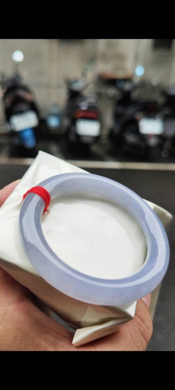 🌸 冰種紫羅蘭正圈圓骨手鐲｜天然緬甸玉A貨 🌸