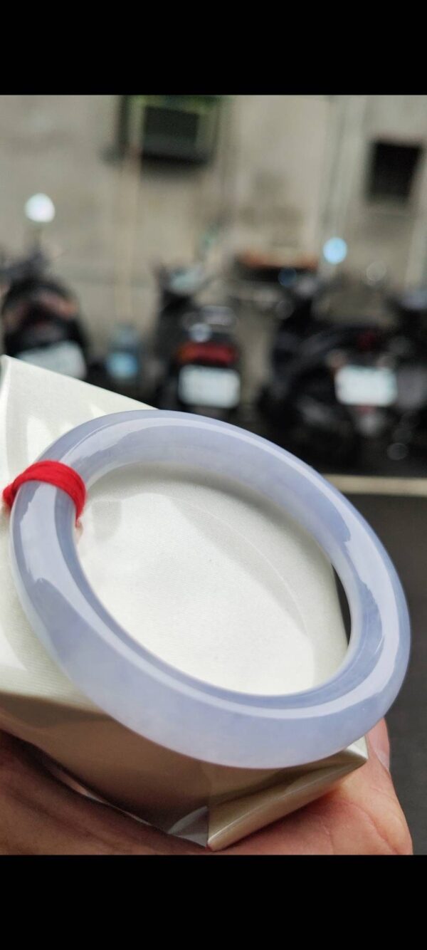 🌸 冰種紫羅蘭正圈圓骨手鐲｜天然緬甸玉A貨 🌸