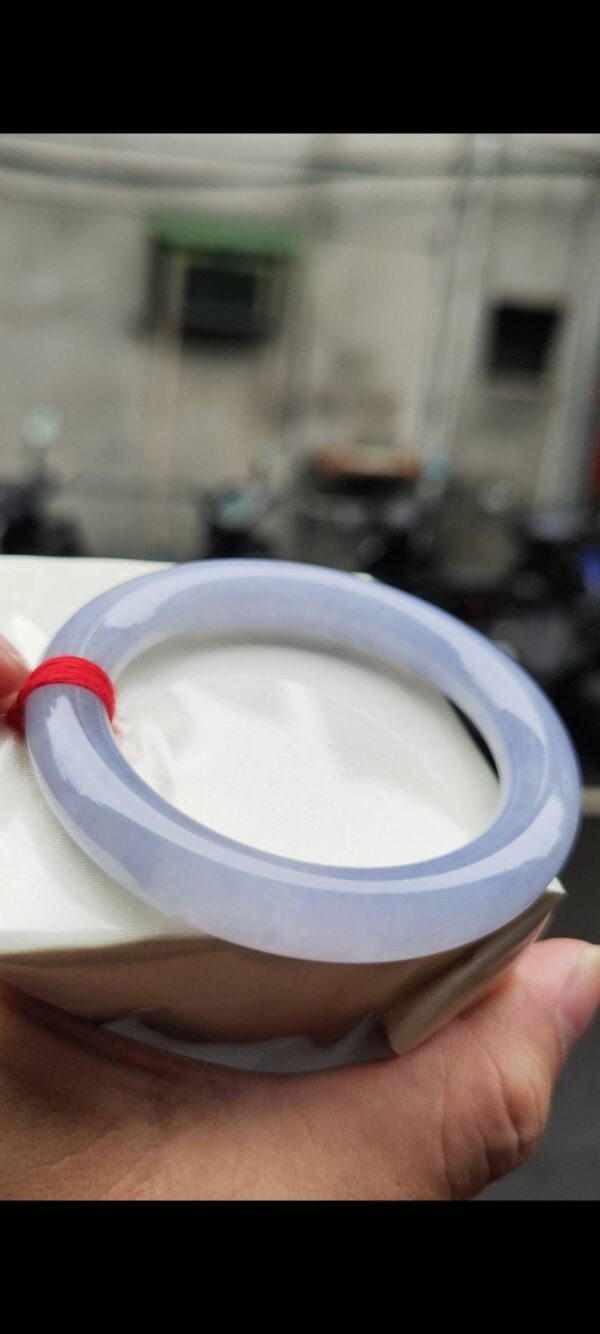 🌸 冰種紫羅蘭正圈圓骨手鐲｜天然緬甸玉A貨 🌸