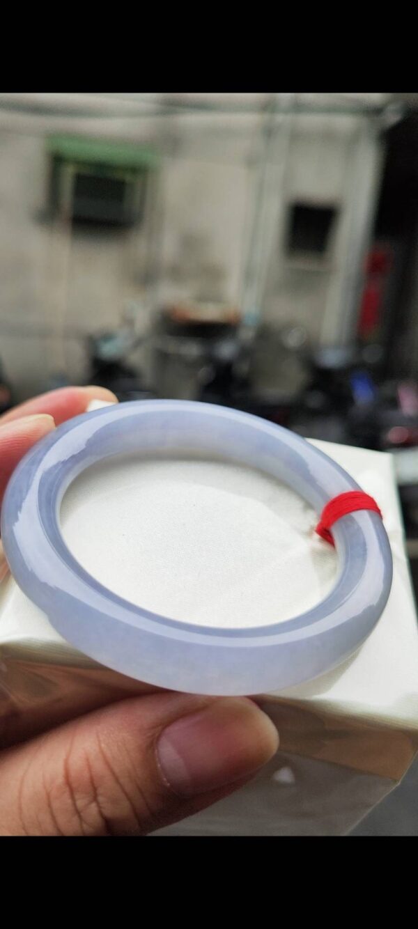 🌸 冰種紫羅蘭正圈圓骨手鐲｜天然緬甸玉A貨 🌸