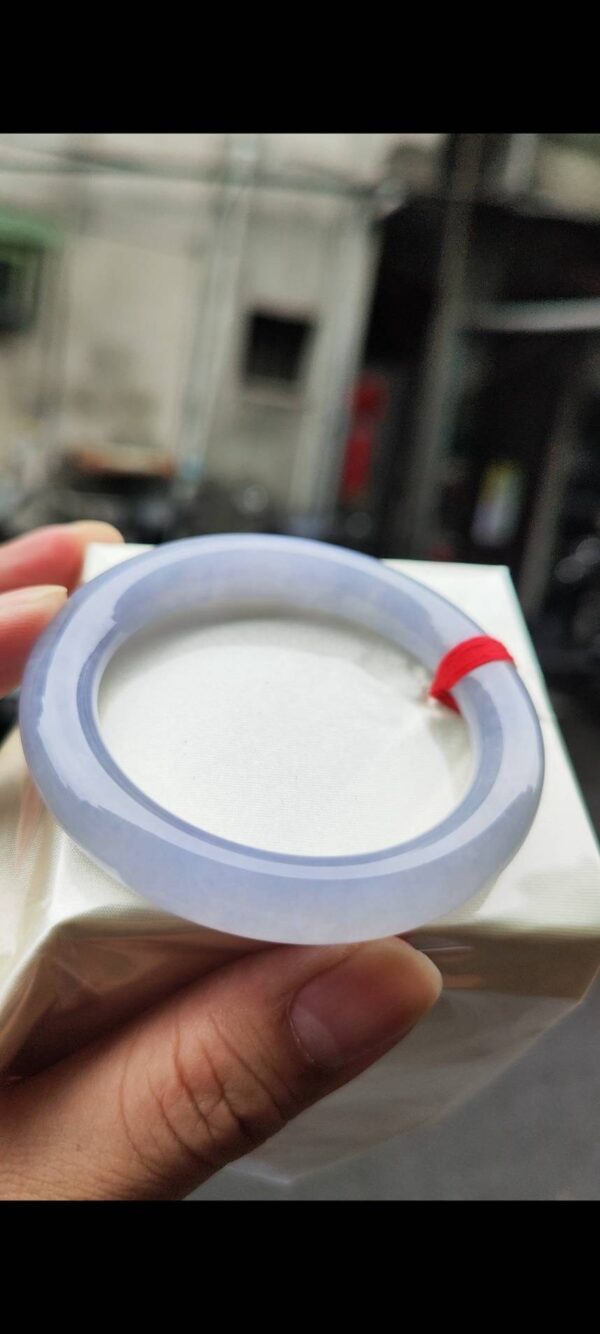 🌸 冰種紫羅蘭正圈圓骨手鐲｜天然緬甸玉A貨 🌸