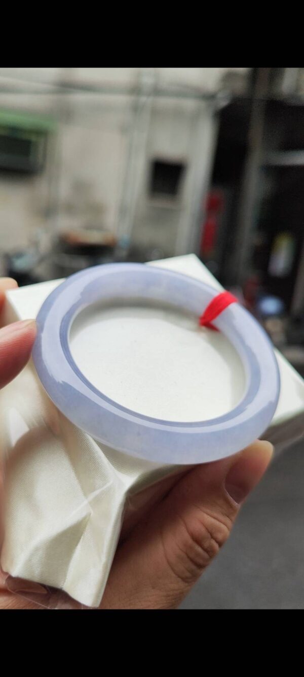 🌸 冰種紫羅蘭正圈圓骨手鐲｜天然緬甸玉A貨 🌸