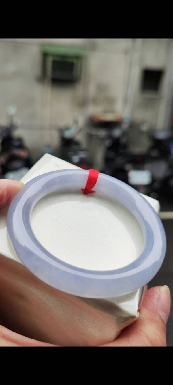 🌸 冰種紫羅蘭正圈圓骨手鐲｜天然緬甸玉A貨 🌸