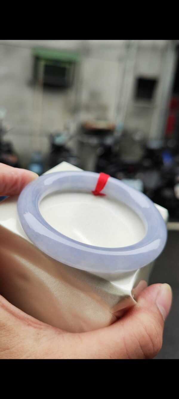 🌸 冰種紫羅蘭正圈圓骨手鐲｜天然緬甸玉A貨 🌸