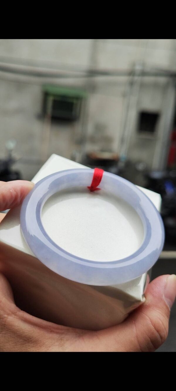 🌸 冰種紫羅蘭正圈圓骨手鐲｜天然緬甸玉A貨 🌸