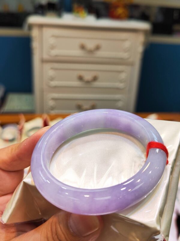 🌸 粉紫羅蘭正圈手鐲｜天然緬甸玉A貨 🌸