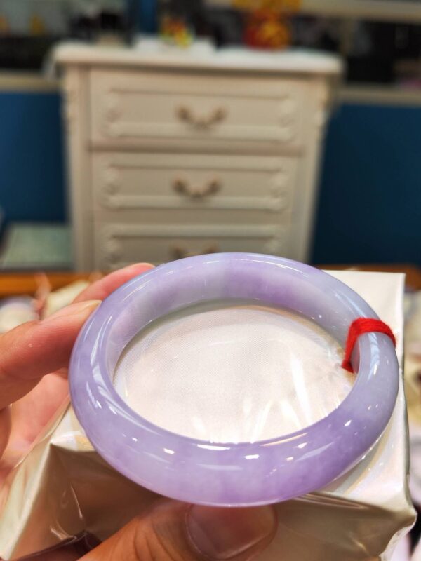 🌸 粉紫羅蘭正圈手鐲｜天然緬甸玉A貨 🌸