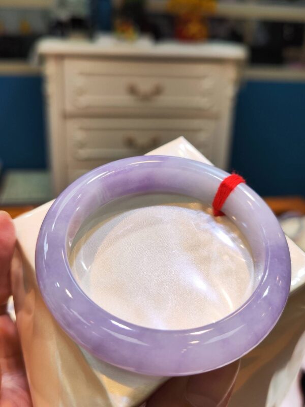 🌸 粉紫羅蘭正圈手鐲｜天然緬甸玉A貨 🌸