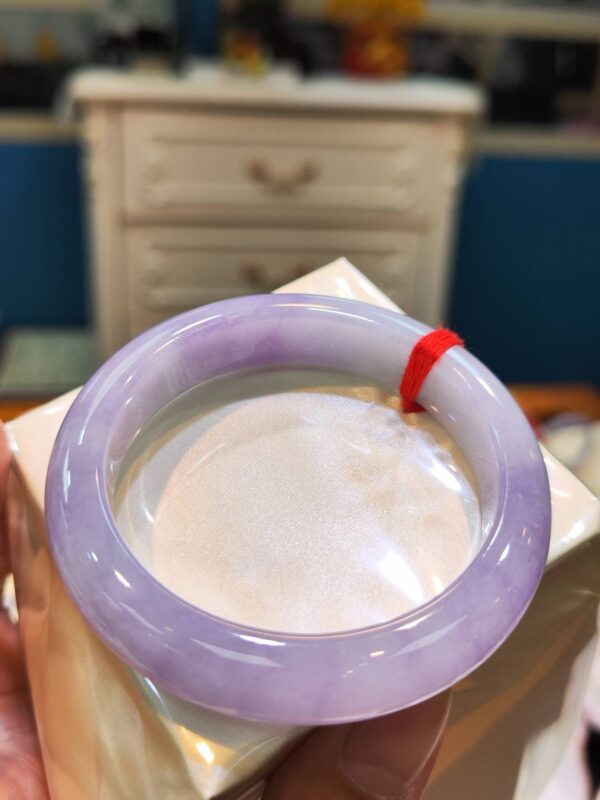 🌸 粉紫羅蘭正圈手鐲｜天然緬甸玉A貨 🌸