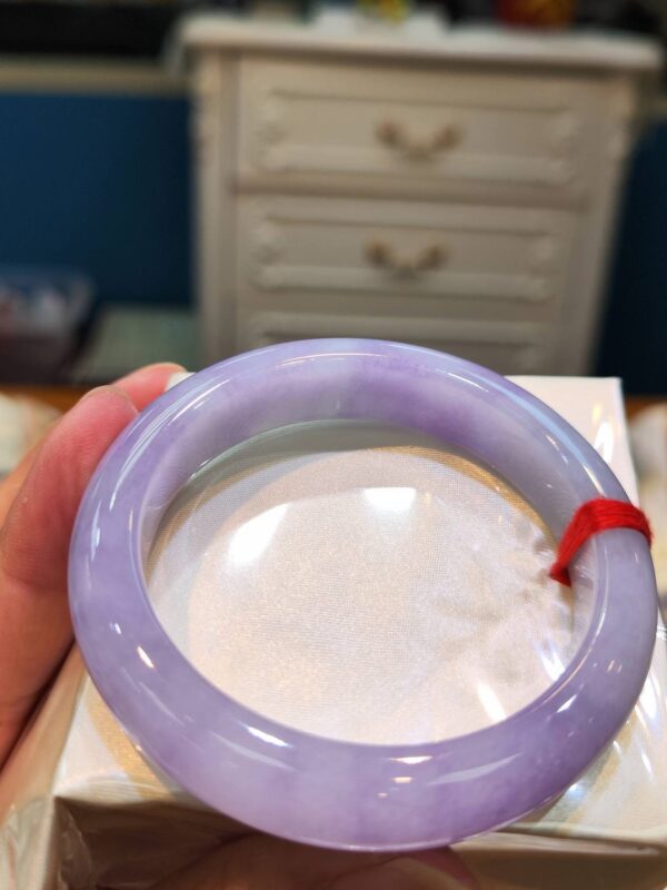 🌸 粉紫羅蘭正圈手鐲｜天然緬甸玉A貨 🌸