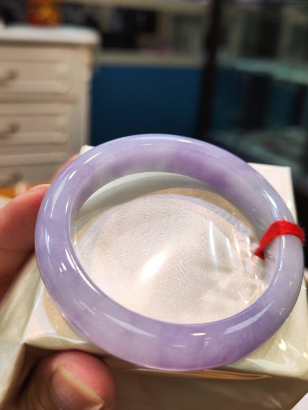 🌸 粉紫羅蘭正圈手鐲｜天然緬甸玉A貨 🌸