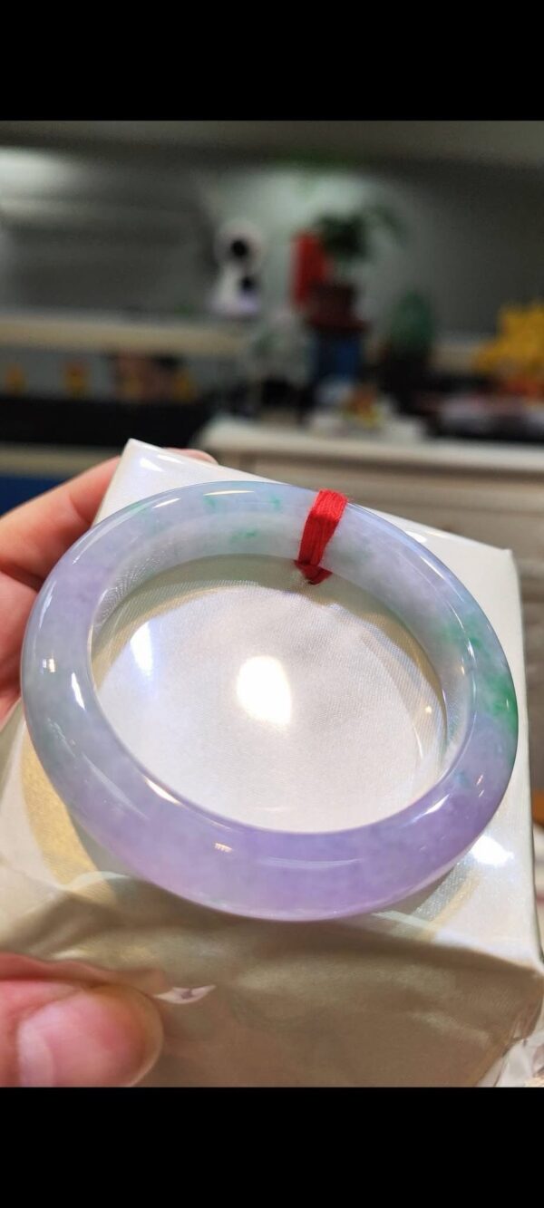 🌸 濃豔粉紫羅蘭春彩正圈手鐲｜天然緬甸玉A貨 🌸