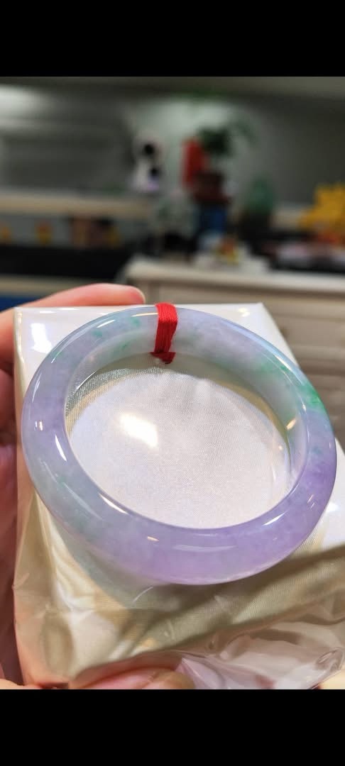 🌸 濃豔粉紫羅蘭春彩正圈手鐲｜天然緬甸玉A貨 🌸