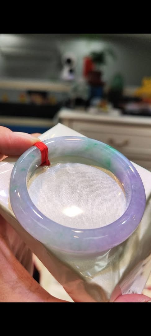 🌸 濃豔粉紫羅蘭春彩正圈手鐲｜天然緬甸玉A貨 🌸