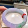 🌸 濃豔粉紫羅蘭春彩正圈手鐲｜天然緬甸玉A貨 🌸