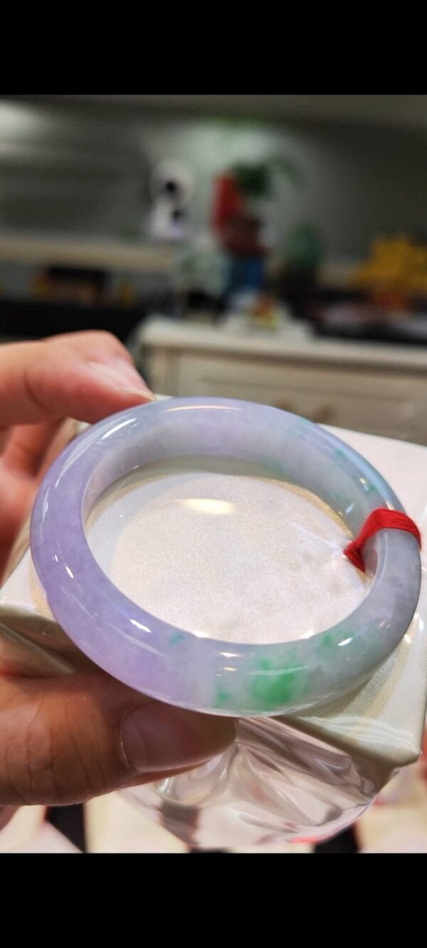 🌸 濃豔粉紫羅蘭春彩正圈手鐲｜天然緬甸玉A貨 🌸