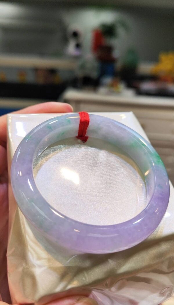 🌸 濃豔粉紫羅蘭春彩正圈手鐲｜天然緬甸玉A貨 🌸