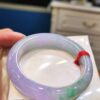🌸 濃豔粉紫羅蘭春彩正圈手鐲｜天然緬甸玉A貨 🌸