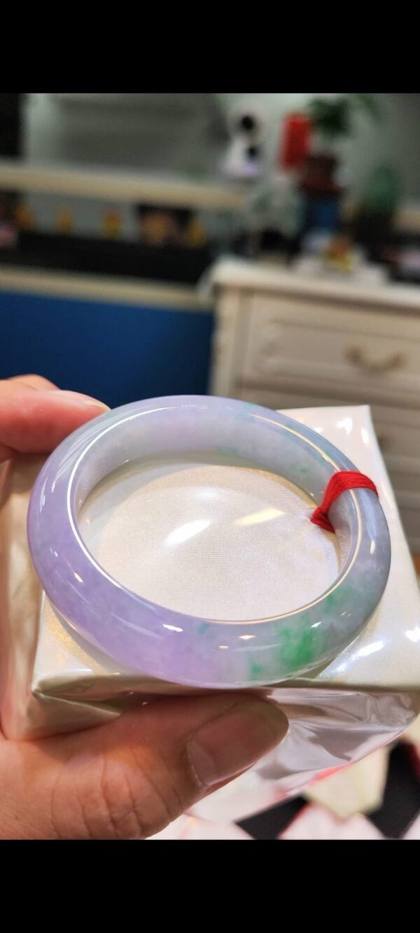 🌸 濃豔粉紫羅蘭春彩正圈手鐲｜天然緬甸玉A貨 🌸