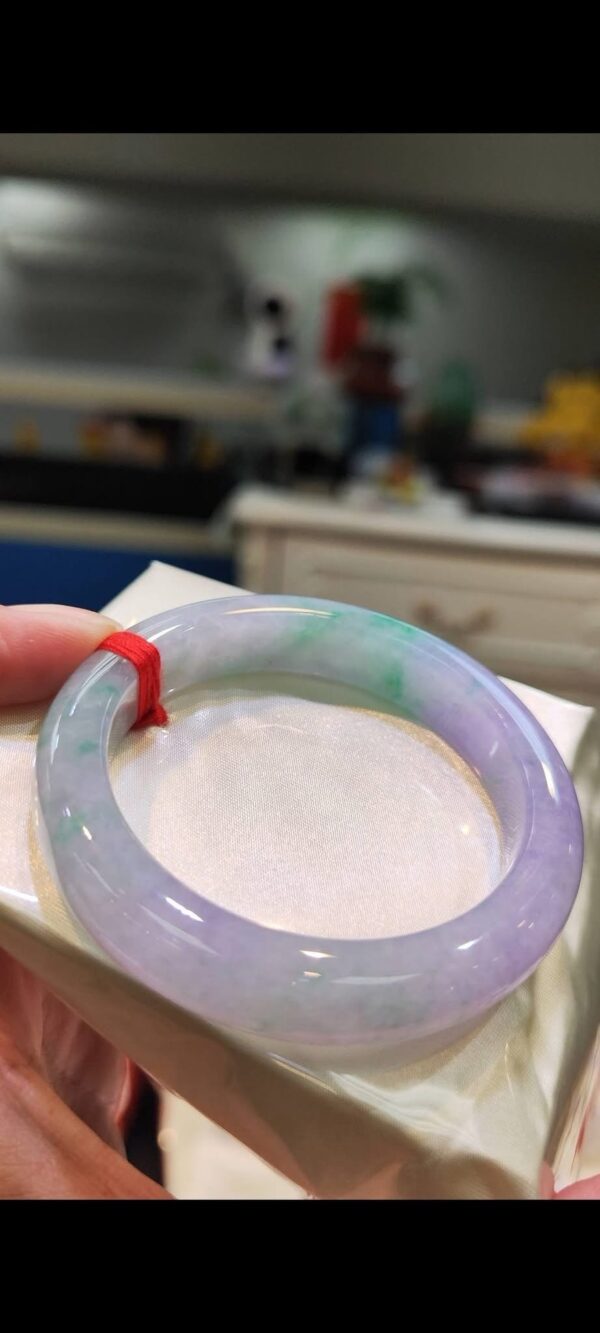 🌸 濃豔粉紫羅蘭春彩正圈手鐲｜天然緬甸玉A貨 🌸